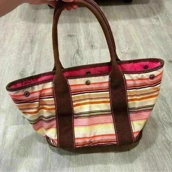 J. Crew Vintage Striped Canvas Tote Handbag - Picture 1 of 6